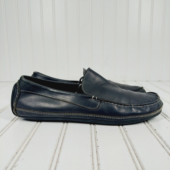 Banana Republic Grey Leather Moc Toe Slip On Loafers D889 - Picture 5 of 11